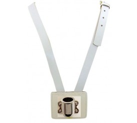 Single Flag Carrier, White /Black or Clarino Leather Harness, #133PMC