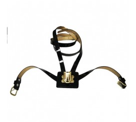 Double Harness Leather  Shoulder Strap W/Hand polished Metal Socket . # 641CMC