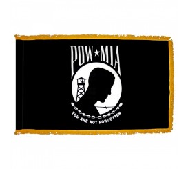 Indoor/Parade POW/MIA Double Sided Flag with Fringe