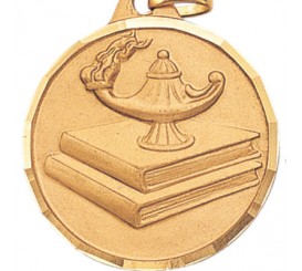 1 1/4 inch Lamp of Learning Medal E4791