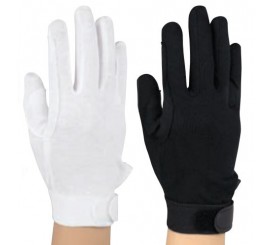 White Dress Gloves Anti Slip "Sure Grip"With Velcro Strap #6425